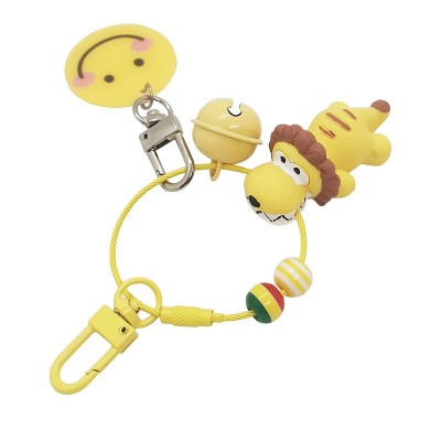 Sourire Lion Jaune Bracelet En Caoutchouc Porte-clés Eco Cadeaux Promotionnels