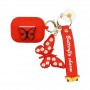 Articles promotionnels Airpod en caoutchouc avec pendentif papillon rouge