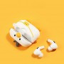 Étui mignon d'Airpod de canard blanc avec des cadeaux promotionnels bon marché de trousseau