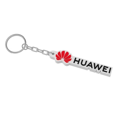 Cadeaux d'entreprise faits sur commande de trousseau de PVC de Huawei pour le trousseau en caoutchouc promotionnel