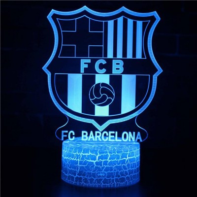 Offre Spéciale FC Barcelone Cadeau Veilleuse Personnalisée Lampe 3D Illusion avec Votre Photo