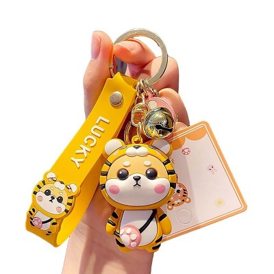 Bracelet porte-clés en caoutchouc singe mignon de dessin animé, cadeaux promotionnels personnalisés