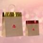 Sacs cadeaux de noël personnalisés en Kraft, rouge et or, 18 pièces, adaptés aux sacs de noël personnalisés