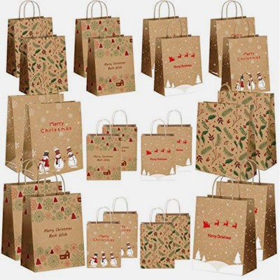 Sacs de cadeaux de Noël Sacs-cadeaux en papier brun personnalisés pour cadeaux de Noël