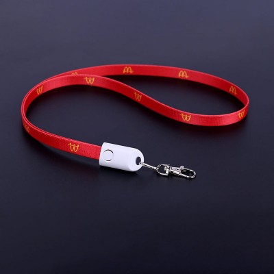 Cordon de cou rouge personnalisé et câble de chargement USB Câble de chargement USB avec logo 2 en 1