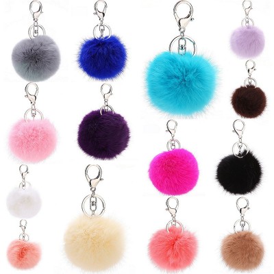 Porte-clés personnalisé fausse fourrure Porte-clés personnalisé pompon