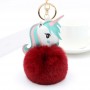 Porte-clés personnalisé en fausse fourrure licorne, porte-clés photo personnalisé avec pompon