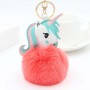 Porte-clés personnalisé en fausse fourrure licorne, porte-clés photo personnalisé avec pompon