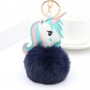 Porte-clés personnalisé en fausse fourrure licorne, porte-clés photo personnalisé avec pompon