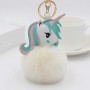 Porte-clés personnalisé en fausse fourrure licorne, porte-clés photo personnalisé avec pompon