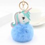 Porte-clés personnalisé en fausse fourrure licorne, porte-clés photo personnalisé avec pompon