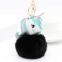 Porte-clés personnalisé en fausse fourrure licorne, porte-clés photo personnalisé avec pompon