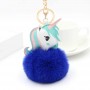 Porte-clés personnalisé en fausse fourrure licorne, porte-clés photo personnalisé avec pompon