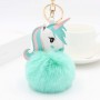 Porte-clés personnalisé en fausse fourrure licorne, porte-clés photo personnalisé avec pompon