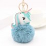 Porte-clés personnalisé en fausse fourrure licorne, porte-clés photo personnalisé avec pompon