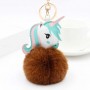 Porte-clés personnalisé en fausse fourrure licorne, porte-clés photo personnalisé avec pompon