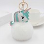 Porte-clés personnalisé en fausse fourrure licorne, porte-clés photo personnalisé avec pompon