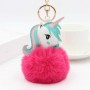 Porte-clés personnalisé en fausse fourrure licorne, porte-clés photo personnalisé avec pompon