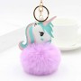 Porte-clés personnalisé en fausse fourrure licorne, porte-clés photo personnalisé avec pompon