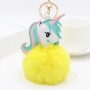 Porte-clés personnalisé en fausse fourrure licorne, porte-clés photo personnalisé avec pompon