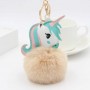 Porte-clés personnalisé en fausse fourrure licorne, porte-clés photo personnalisé avec pompon