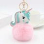 Porte-clés personnalisé en fausse fourrure licorne, porte-clés photo personnalisé avec pompon