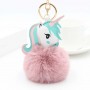 Porte-clés personnalisé en fausse fourrure licorne, porte-clés photo personnalisé avec pompon