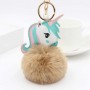 Porte-clés personnalisé en fausse fourrure licorne, porte-clés photo personnalisé avec pompon