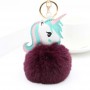 Porte-clés personnalisé en fausse fourrure licorne, porte-clés photo personnalisé avec pompon