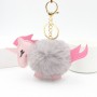 Porte-clés personnalisés en fausse fourrure licorne, en vrac, Pom licorne personnalisé pour animaux de compagnie