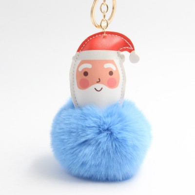 Porte-clés Personnalisé Boule de Fourrure Père Noël Pompon Porte-clés Personnalisé