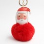 Porte-clés Personnalisé Boule de Fourrure Père Noël Pompon Porte-clés Personnalisé