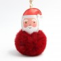 Porte-clés Personnalisé Boule de Fourrure Père Noël Pompon Porte-clés Personnalisé