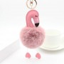 Porte-clés personnalisé boule de fourrure flamant rose porte-clés photo personnalisé pompon