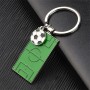 Porte-clés de football personnalisé avec logo terrain de football, porte-clés gravé en métal