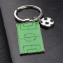 Porte-clés de football personnalisé avec logo terrain de football, porte-clés gravé en métal