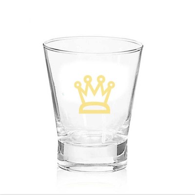 Verre à whisky à fond épais coloré dinant le verre à vin blanc avec logo imprimé