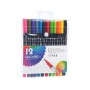 Ensemble de stylos aquarelle solubles dans l'eau, 12 couleurs, peinture de remplissage, stylo aquarelle