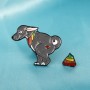 Broche de merde de chien arc-en-ciel, Badge de dessin animé mignon de grand chien