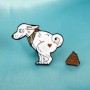 Broche de merde de chien arc-en-ciel, Badge de dessin animé mignon de grand chien