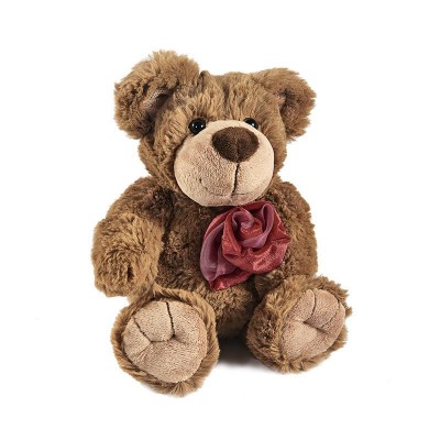 Peluche ours en peluche avec fleur Disponible en 3 couleurs