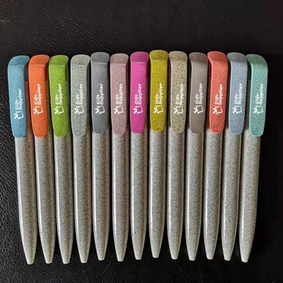 Stylos à logo en vrac et ensembles de stylos en paille de blé respectueux de l'environnement | Cadeaux promotionnels de marque p