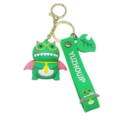 Cadeaux promotionnels en forme de dinosaure de dessin animé mignon de porte-clés en PVC personnalisé