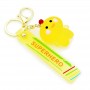 Porte-clés canard en caoutchouc personnalisé jaune mignon, porte-clés personnalisés, articles cadeaux en vrac