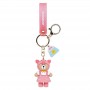 Porte-clés en caoutchouc PVC Sinebear rose, articles cadeaux en vrac