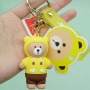 Porte-clés en caoutchouc fait sur commande de porte-clés Sinebear en caoutchouc jaune pour promouvoir des affaires