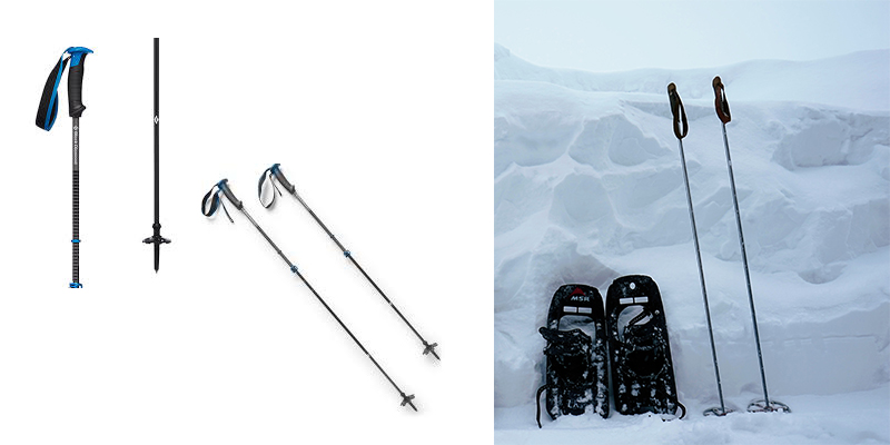 winter hiking snow trekking poles