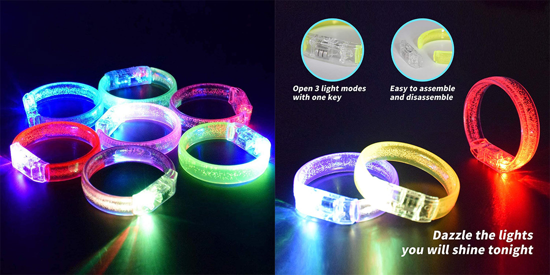 design de mode avec bracelet d'amitié personnalisé lumineux pour une soirée de fête